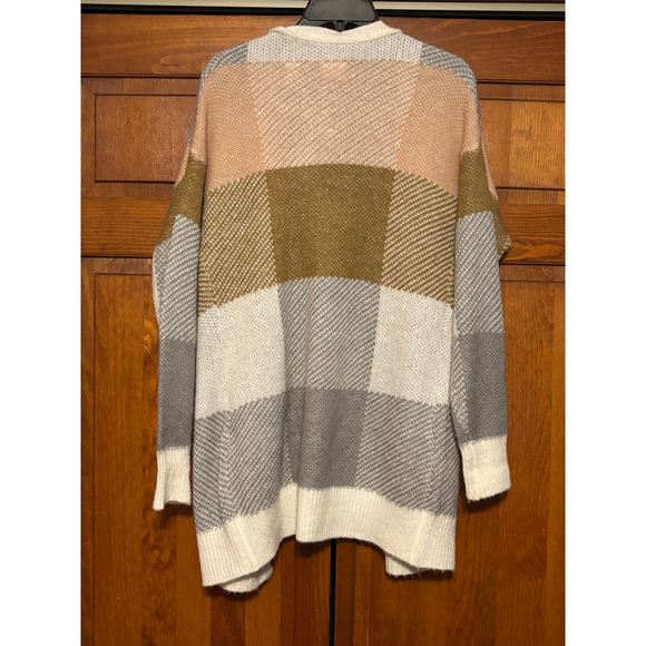 Daytrip Duster Cardigan Sweater Knit Flyaway Open Front Colorblock Multicolor XS - Picture 9 of 9